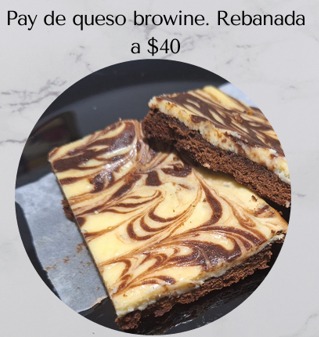 Pay de queso brownie (rebanada)